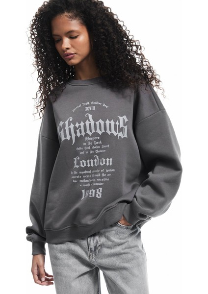 Antrasit Kadın Sweatshirt 6WAL10131IK fiyatları