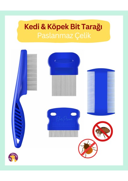 Kedi ve Köpek Için Pire Tarağı – Parazit ve Kene Önleyici Tarak Seti (Mavi) fiyatları
