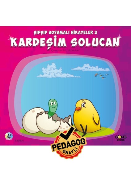 3-7 Yaş Eğitici Öğretici Okul Öncesi Kardeşim Solucan Boyamalı Çocuk Hikaye Kitabı