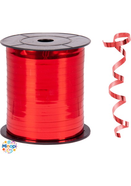 Kırmızı Metalik Rafya Balon Ipi 8 mm x 200 mt Metalik Renk