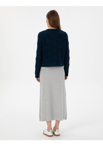 Kadın Gri Melanj A Kesim Triko Etek 50311060-VR086 fırsatları
