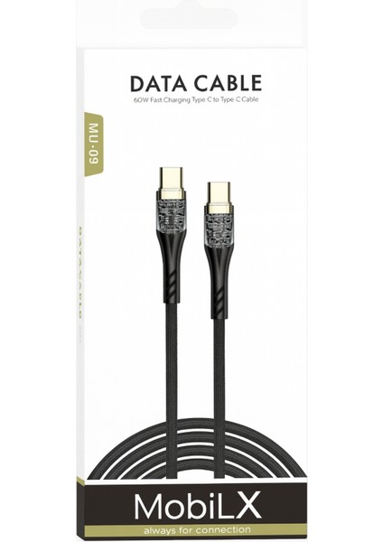 Samsung Xiaomi Oppo Reeder Huawei Uyumlu 60W Örgülü Işıklı Type C To Type C Hızlı Şarj ve Data Kablosu Mu-09 fiyatları