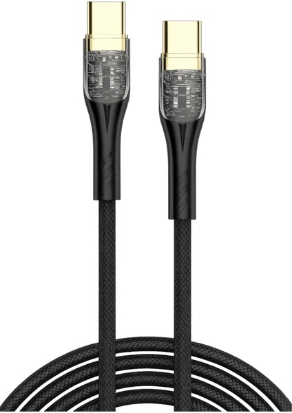 Samsung Xiaomi Oppo Reeder Huawei Uyumlu 60W Örgülü Işıklı Type C To Type C Hızlı Şarj ve Data Kablosu Mu-09 fırsatları