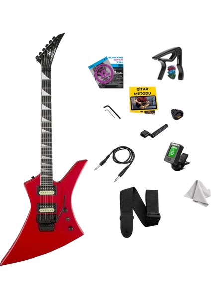 DG-34RD Kelly Kasa Floyde Rose 2x Zebra Humbucker Manyetik Elektro Gitar