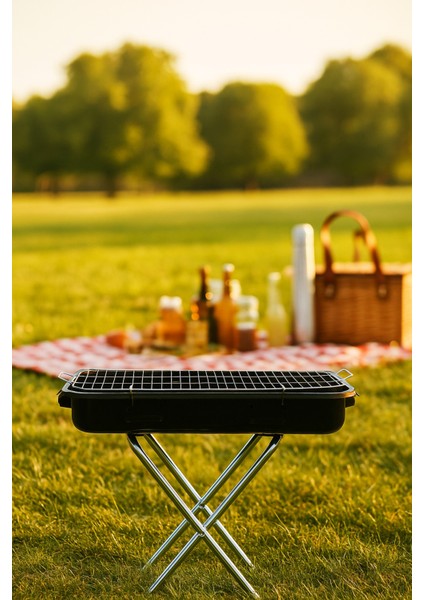 Portatif Katlanabilir Küçük Mangal - Dayanıklı Metal, 30x45 cm, Antrasit Gri, Pratik Kullanım modelleri