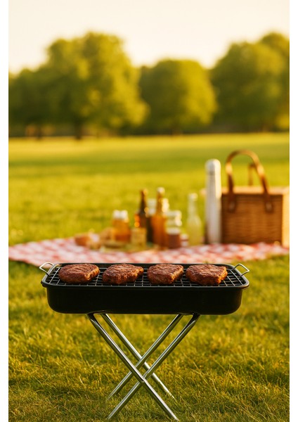 Portatif Katlanabilir Küçük Mangal - Dayanıklı Metal, 30x45 cm, Antrasit Gri, Pratik Kullanım indirimleri