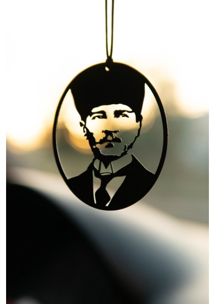 Atatürk Tasarımlı Araba Dikiz Aynası Süsü - Paslanmaz Çelik, Tüm Araçlarla Uyumlu, Mat Siyah Elektrostatik Boya ile Şık Tasarım indirimleri