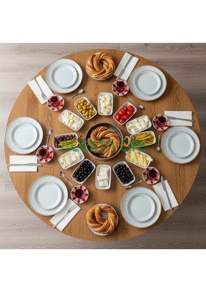 98 cm Çapında, 21 cm Yüksekliğinde, Kayın Renkli Katlanır Metal Ayaklı Yuvarlak Klasik Tasarım Yer Sofrası fiyatları