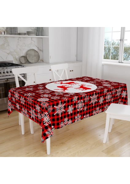 Yılbaşı Desenli Masa Örtüsü Noel Masa Örtüsü 120X160CM