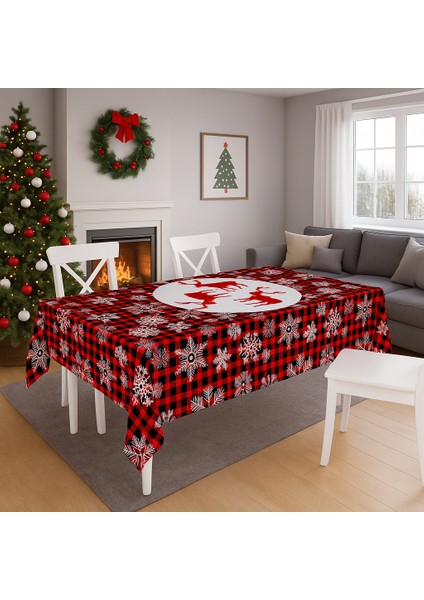 Yılbaşı Desenli Masa Örtüsü Noel Masa Örtüsü 120X160CM modelleri
