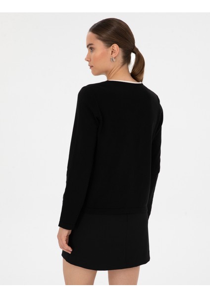 Kadın Siyah Slim Fit Triko Hırka 50310986-VR046 indirimleri