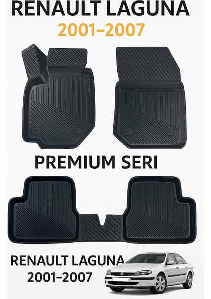 Renault Laguna 2001–2007 Uyumlu 3D Kauçuk Oto Paspas – Premium Seri fiyatları