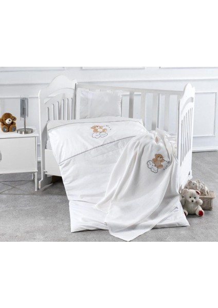 Belardı Nevresım Takımı Pıkelı Bebek 5 Pcs Belora Grı