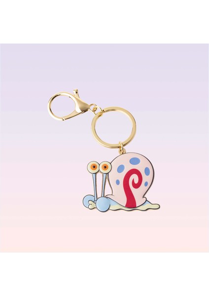 Nickelodeon Sünger Bob Kare Pantolon Gary Figürlü Metal Anahtarlık