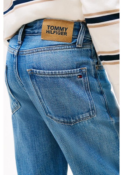 Erkek Çocuk Skater Kesim Eskitme Görünümlü Jean Pantolon - Mavi fırsatları