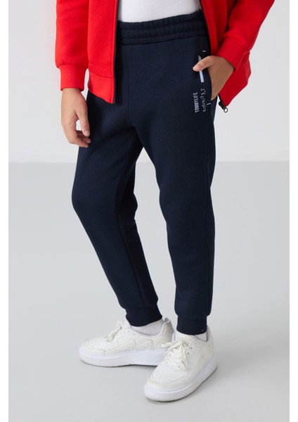 Fiesta-Lacivert Pamuklu Kalın Içi Tüylü Yumuşak Dokulu Standart Fit Nakışlı Erkek Çocuk eşofman takım - 11240 fırsatları