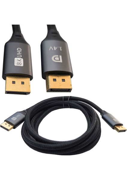 Display 8k UHD V1.4 Kablo 8k V1.4 Örgülü Display Port Erkek Erkek Kablo 2m indirimleri
