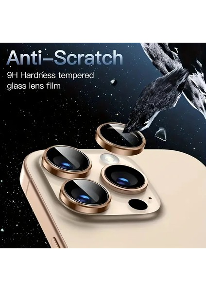 iPhone 16 Pro Max Safir Kamera Koruyucu Çöl Safir | 9h Temperli Cam, Metal Lens Ring, Ultra Hd, Çizilmez & Parlamaz