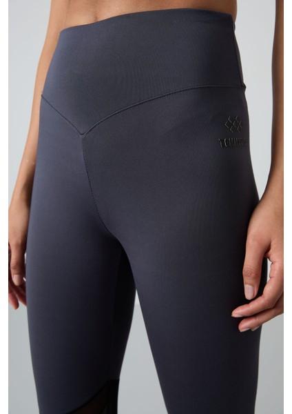 Antrasit Esnek Standart Fit Performans Kadın Tayt Takım - 95331 indirimleri