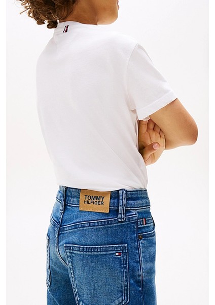 Erkek Çocuk Modern Düz Kesim Eskitme Görünümlü Jean Pantolon - Mavi fırsatları