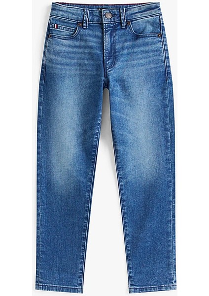 Erkek Çocuk Modern Düz Kesim Eskitme Görünümlü Jean Pantolon - Mavi indirimleri