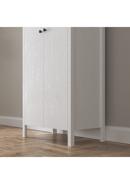 Hunerika Parma 2 Kapak Boy Dolabı -Wood Beyaz-Minifiks Bağlantı modelleri