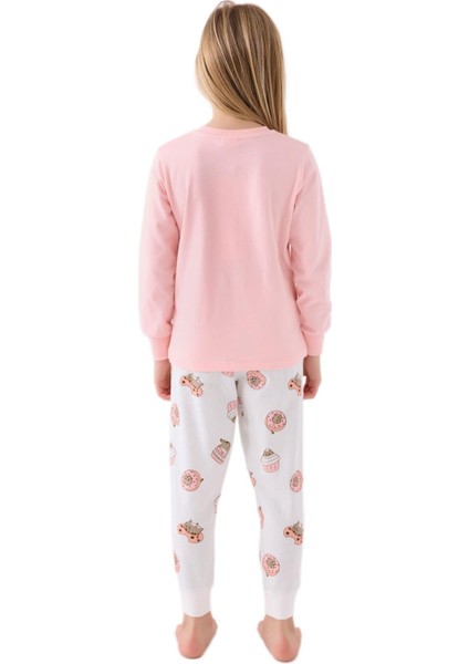 Kız Çocuk Pembe Uzun Kollu Pijama Takımı 3467-2 fırsatları