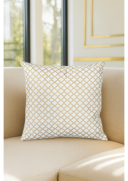 Duck Geo Kırlent Kılıfı Gold Bej 40X40