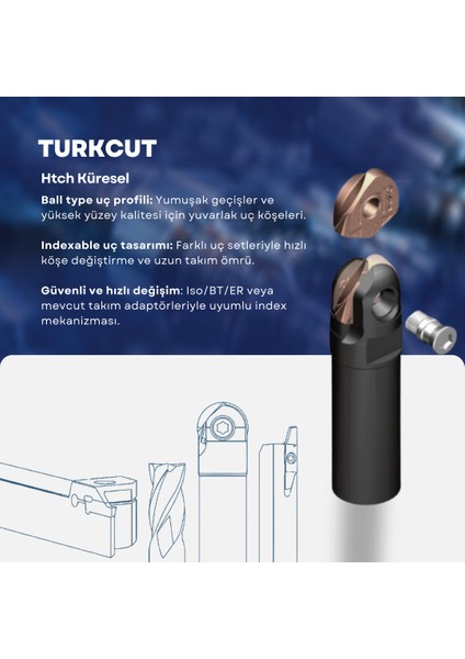 Htch Küresel Dc 25 R 12.5 – Indekslenebilir Freze Ucu fiyatları