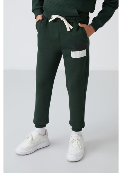 Çam Yeşil Pamuklu Kalın Içi Tüylü Yumuşak Dokulu Standart Fit Baskılı Erkek Çocuk eşofman takım - 11246 fırsatları