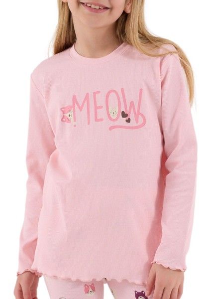 Kız Çocuk Pembe Uzun Kollu Pijama Takımı 3700-2 modelleri