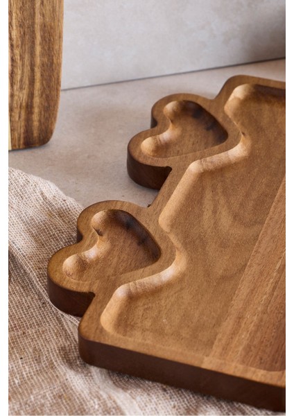 Akasya Kalp Detay Sunum Tabağı 25X14 cm modelleri