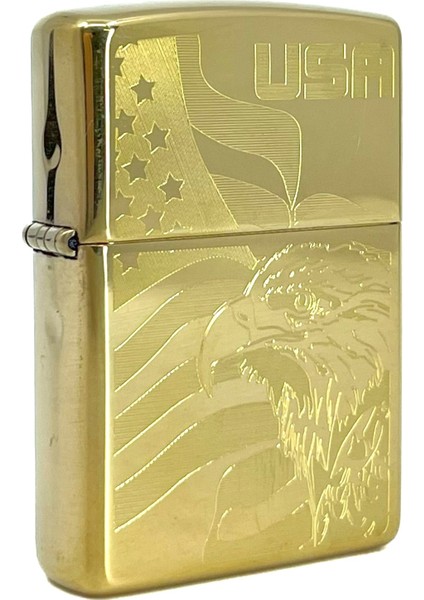Amerikan Kartalı ve Bayrak Dizayn High Polish Brass Dizayn Çakmak modelleri