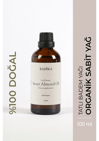 / Tatlı Badem Yağı / Organik / Soğuk Sıkım