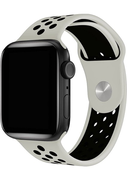 Apple Watch Uyumlu Series 3 42 mm Fileli Kordon Gri-Siyah modelleri