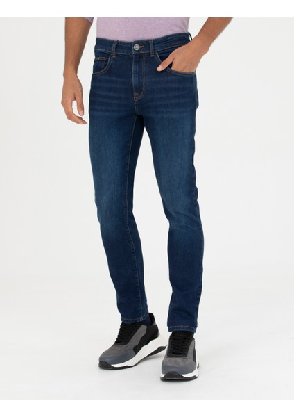 Erkek Lacivert Slim Fit Jean Pantolon 50278200-VR033 fiyatları
