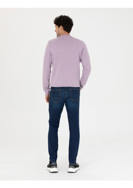 Erkek Lacivert Slim Fit Jean Pantolon 50278200-VR033 fırsatları