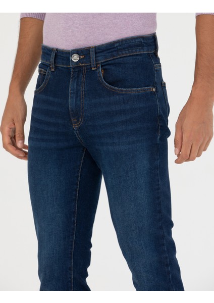 Erkek Lacivert Slim Fit Jean Pantolon 50278200-VR033