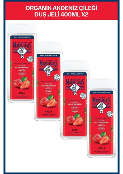 Akdeniz Çileği Aromalı Banyo ve Duş Jeli 400 ml (4'lü Paket) - Nemlendirici ve Tazeleyici Etki fiyatları