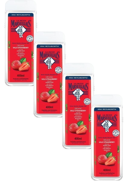 Akdeniz Çileği Aromalı Banyo ve Duş Jeli 400 ml (4'lü Paket) - Nemlendirici ve Tazeleyici Etki modelleri