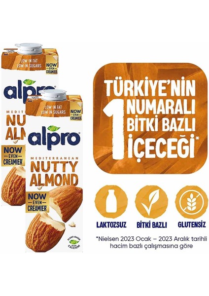 Badem Sütü 2x1L - Laktozsuz, Glutensiz, Kalsiyum ve Vitamin Kaynağı, Bitki Bazlı İçecek, Belçika Üretimi