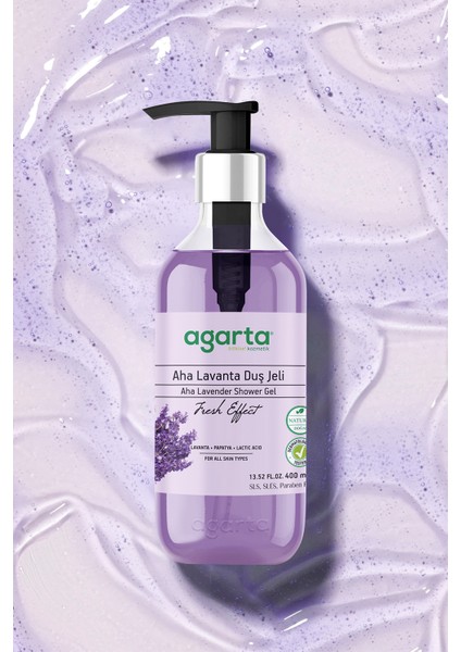 Doğal AHA Lavanta Duş Jeli - 400 ml, Yoğun Nemlendirici ve Pürüzsüzleştirici Etki ile Ferahlatıcı Lavanta Aroması fırsatları