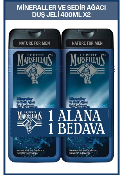4'ü 1 Arada Duş Jeli - Mineraller ve Sedir Ağacı, 2 x 400 ml, Ferahlatıcı Etki modelleri