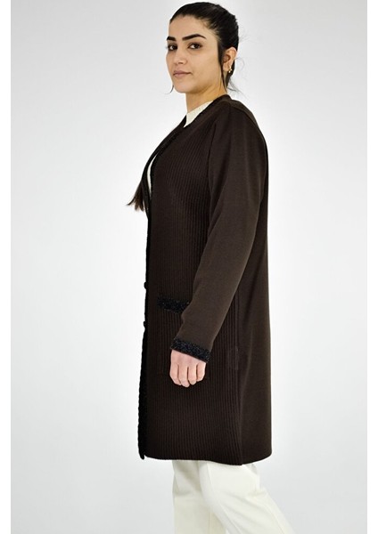 Sim Detaylı Triko Uzun Ceket fiyatları