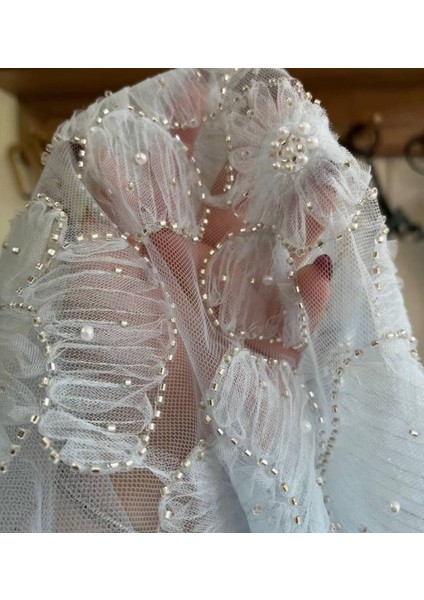 Ithal Incili Taş Işlemeli Muazzam Dantel Bebe Mavi Renktedir indirimleri