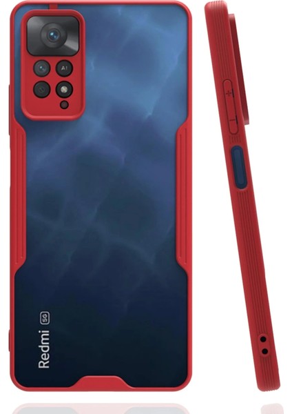 Newface Xiaomi Redmi Note 11 Pro Kılıf Platin Silikon - Kırmızı