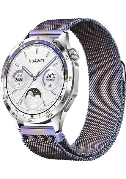 Watch Gt3 / Gt3 Pro / Gt4 / Gt4 Pro / Gt5 / Gt5 Pro 46MM Uyumlu Metal Milanese Hasır Kordon – Paslanmaz Çelik, Manyetik Mıknatıslı Bileklik Kayış