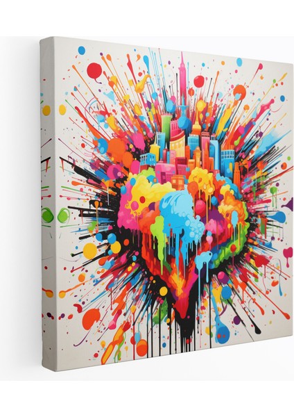 Pop Art Dünya Haritası Kanvas Tablo - Dünya Haritası Kanvas Duvar Sanatı Kanvas Duvar Sanatı