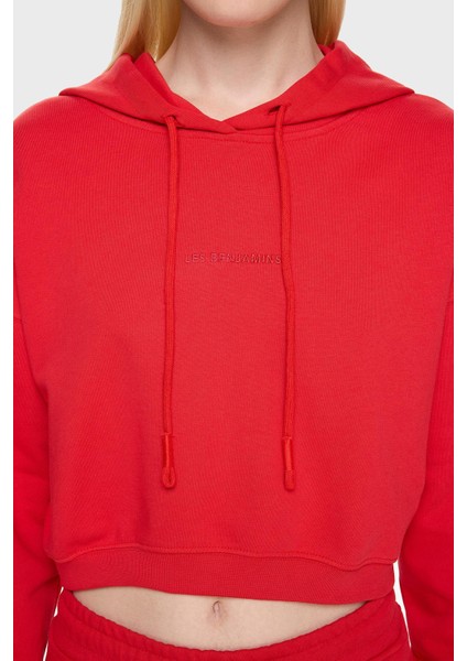 Pamuklu Crop Fit Kapüşonlu Sweat Bayan Sweat LB24FWESSFUHD fırsatları
