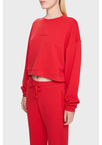 % 100 Pamuklu Relaxed Fit Bisiklet Yaka Sweat Bayan Sweat LB24FWESSFUSW